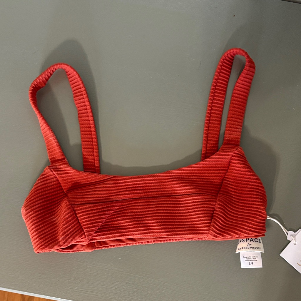 Anthropologie Red Ribbed Bralette